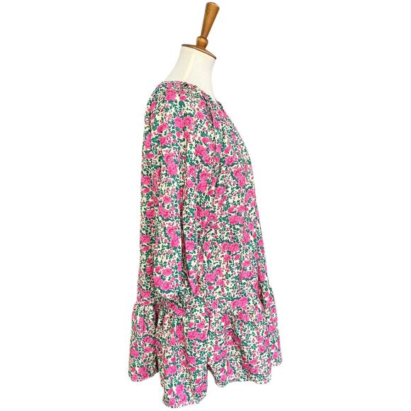 NWT Zara Goodnight Macaroon Floral Puff Sleeve Mini Dress Size Small - Picture 7 of 9